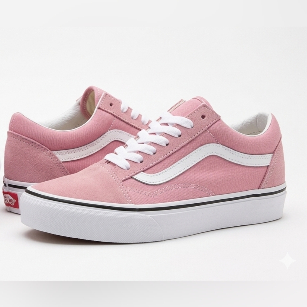 Vans Pink Low-Top Sneakers with White Stripe
